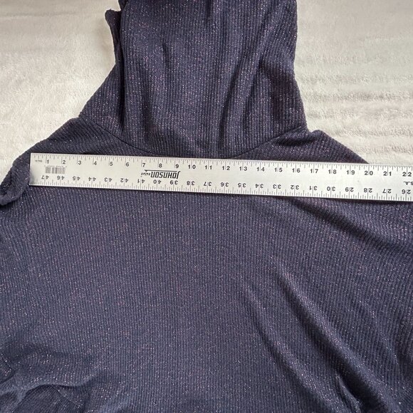 Anthropologie Postmark 9-H15 Stcl Orley Metallic Cowl Neck Ruffle Sweater XS/S - Picture 5 of 9
